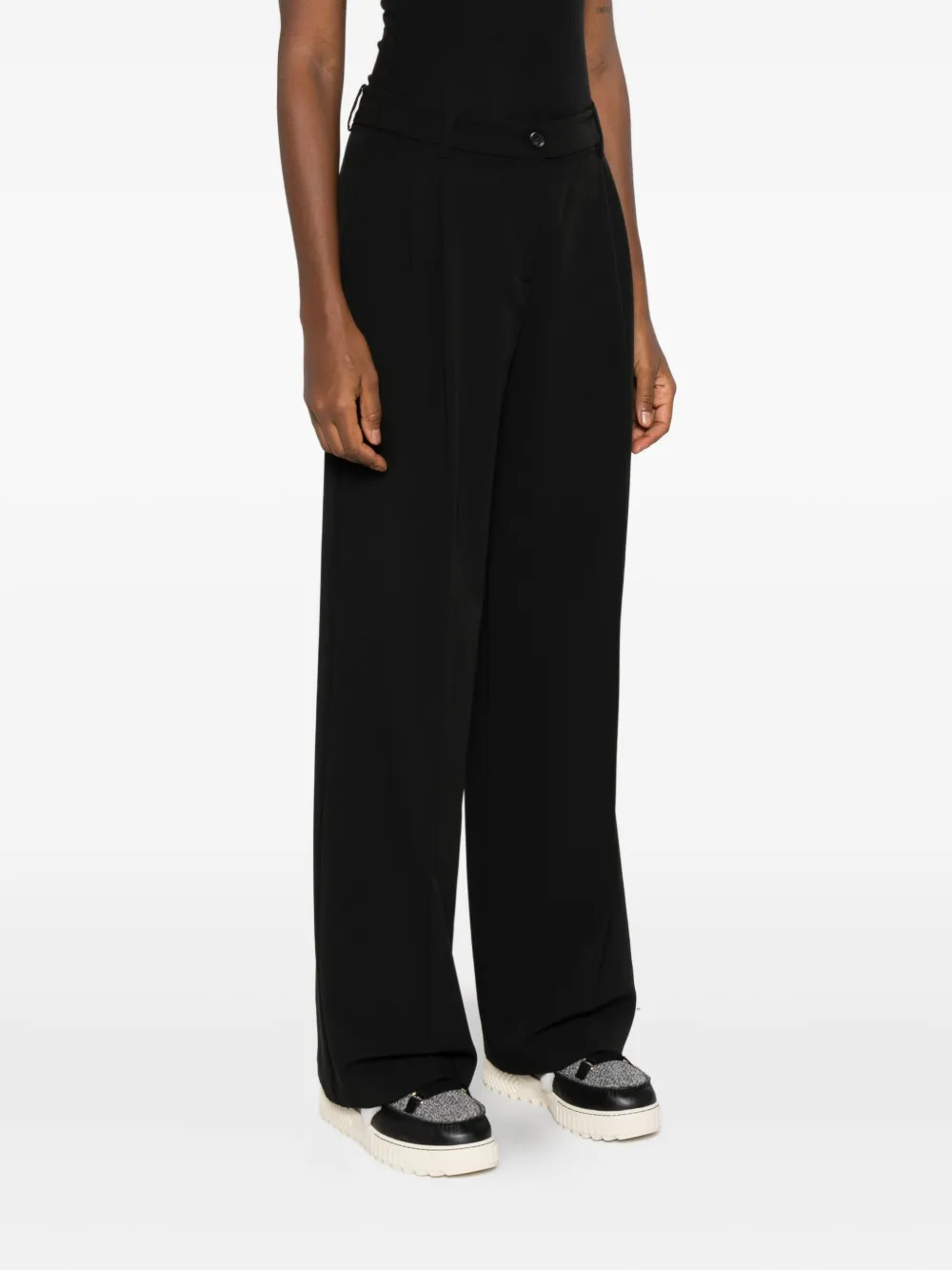 Pinko Pleated-front Trousers In Black