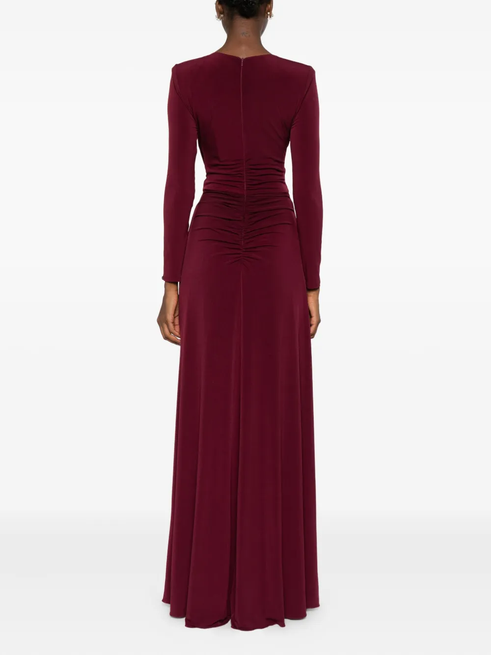Nissa Twist-front Long Dress In Red