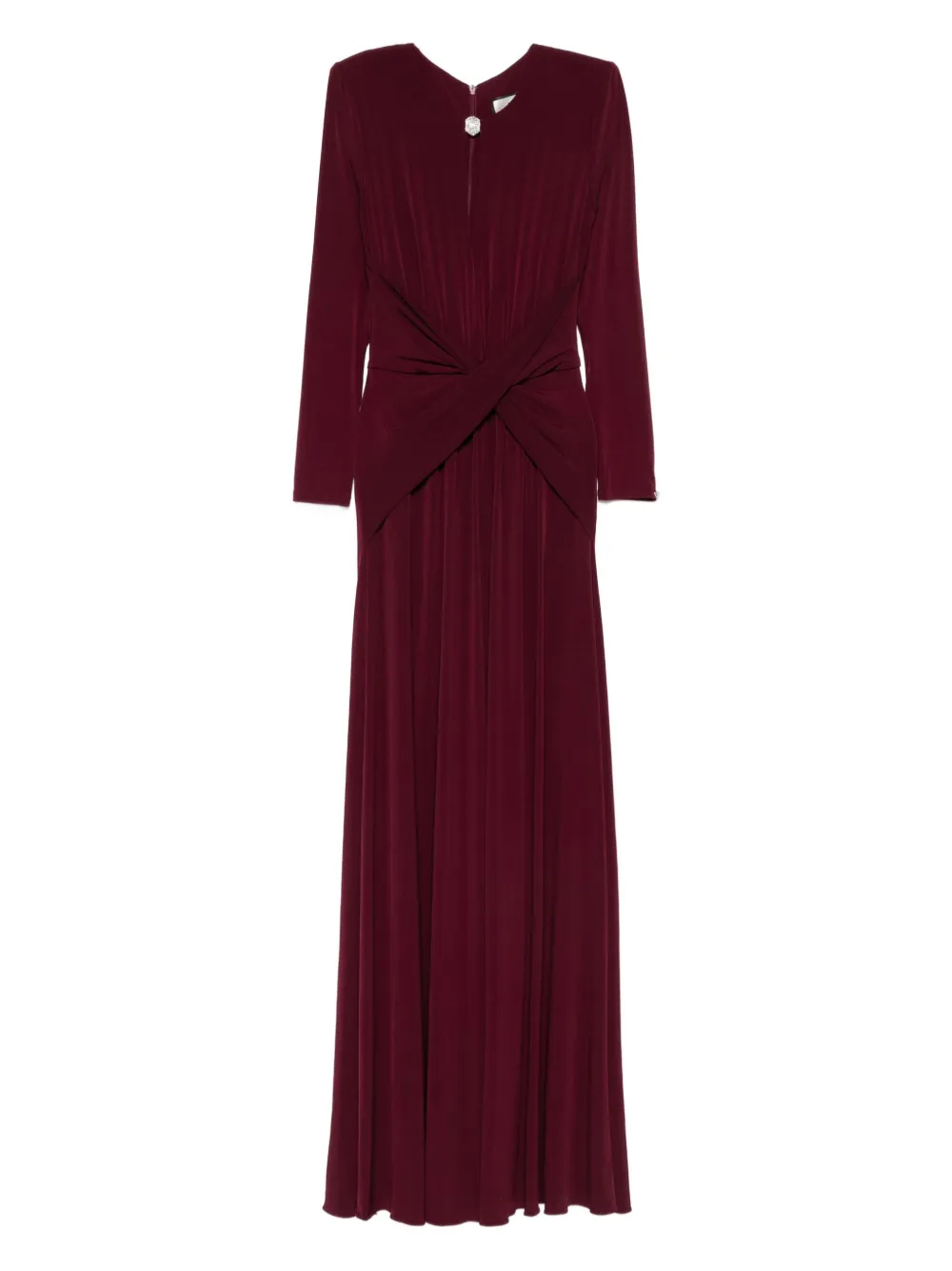 Nissa Twist-front Long Dress In Red