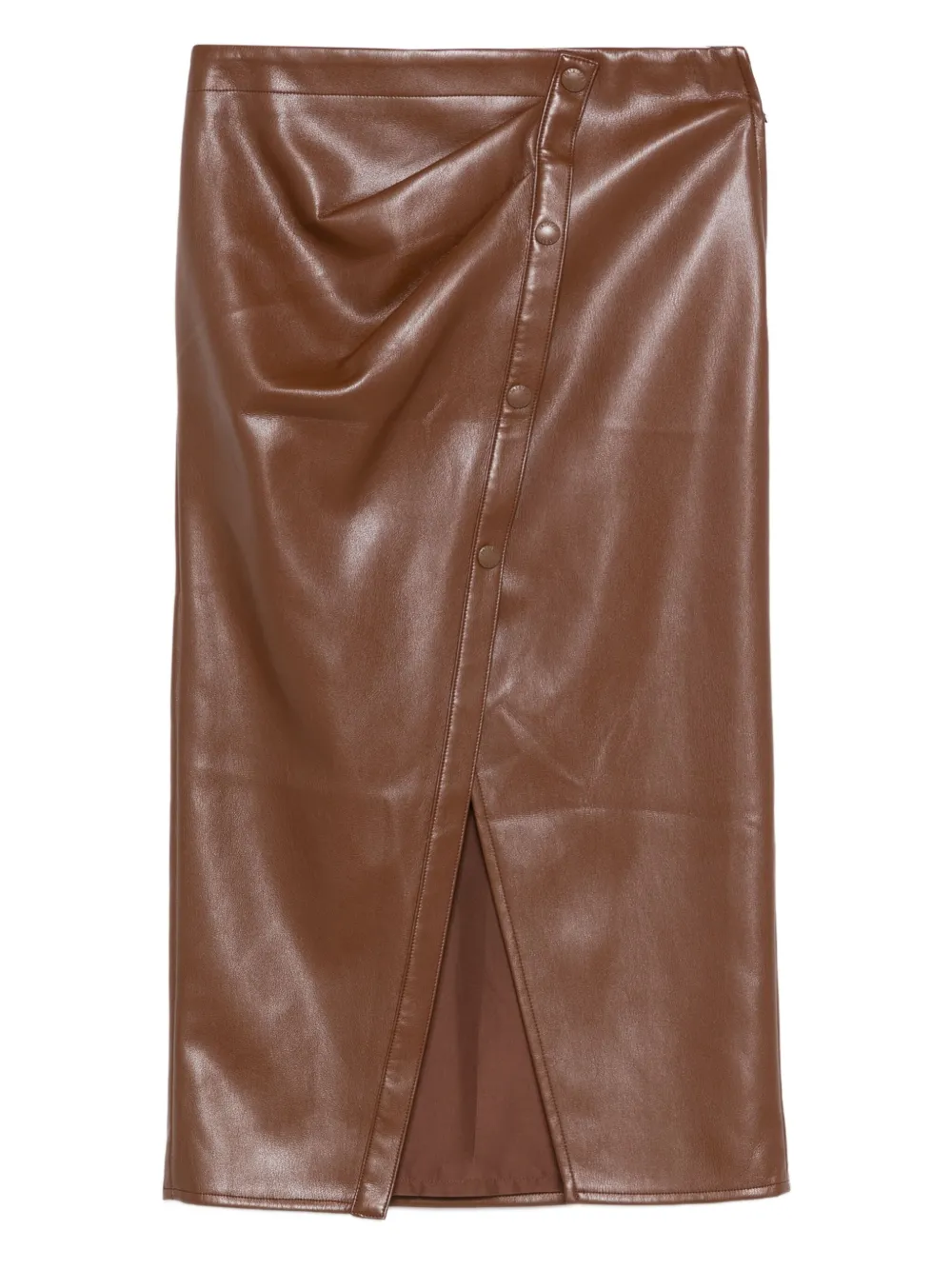 Patrizia Pepe button-fastening draped skirt | Brown | Image 1