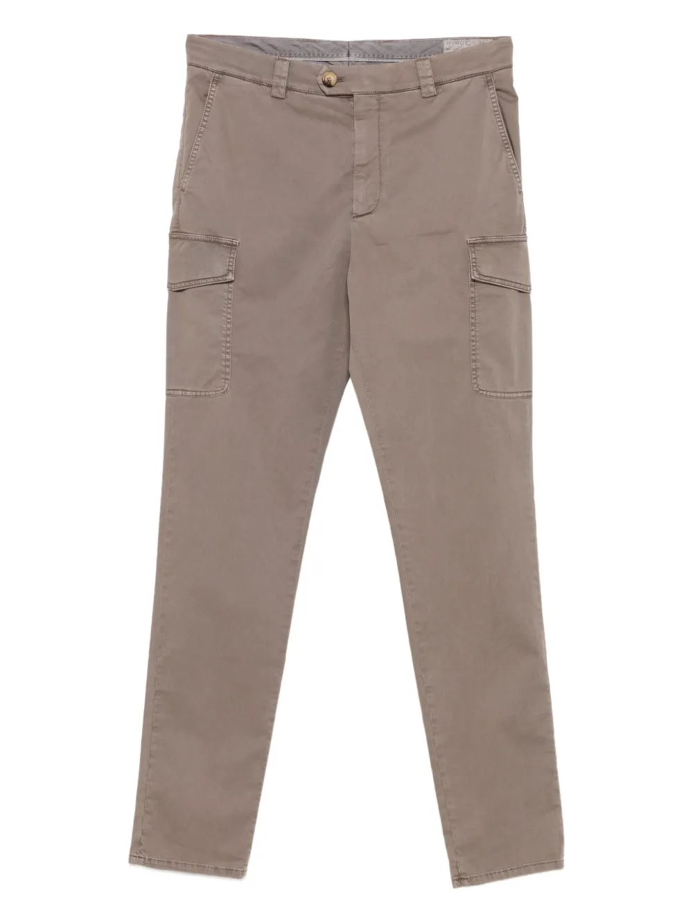 Brunello Cucinelli Cargo-pocket Cotton Trousers In Brown