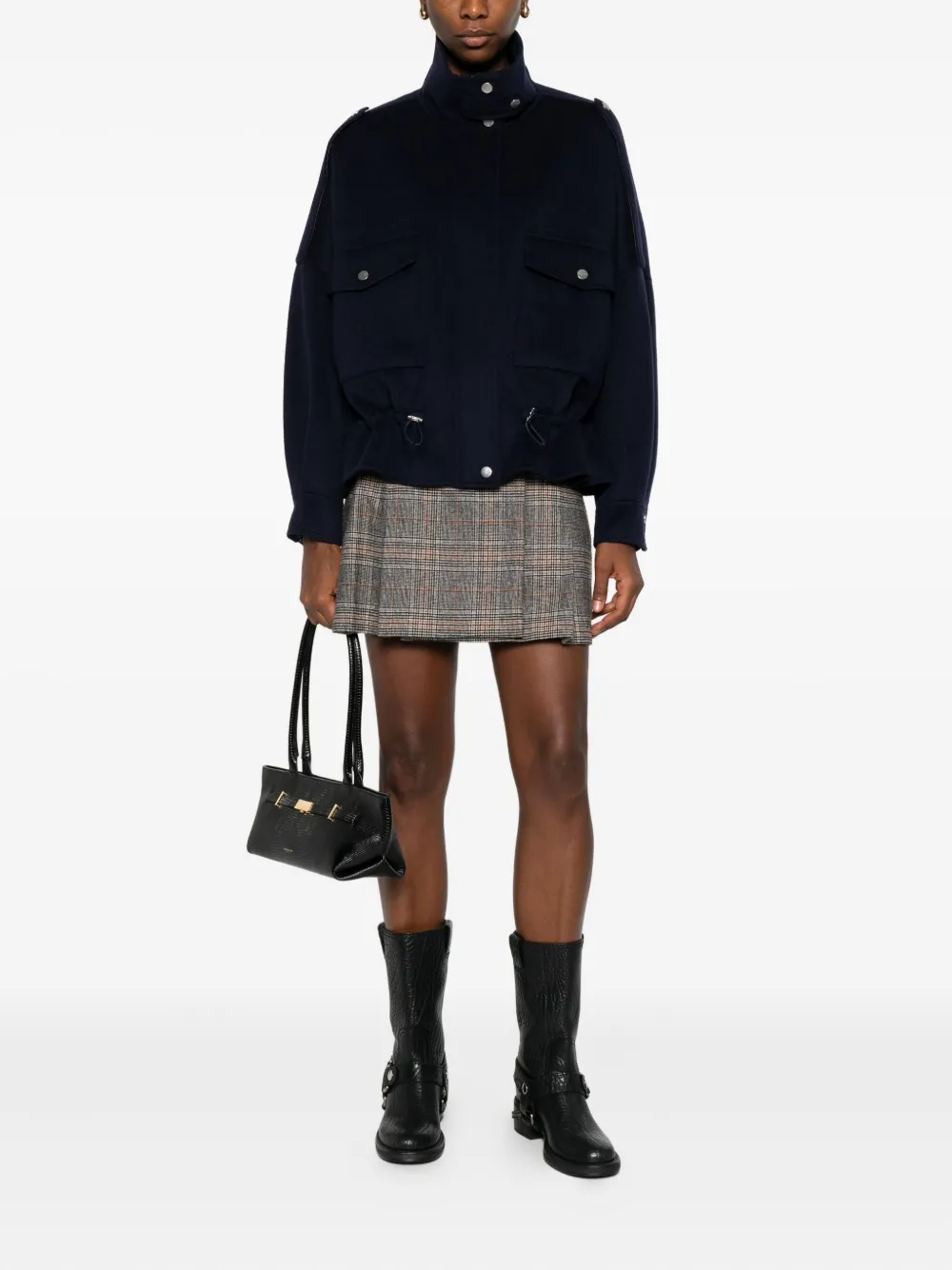 Pinko Flap-pocket Button-fastening Jacket In Black