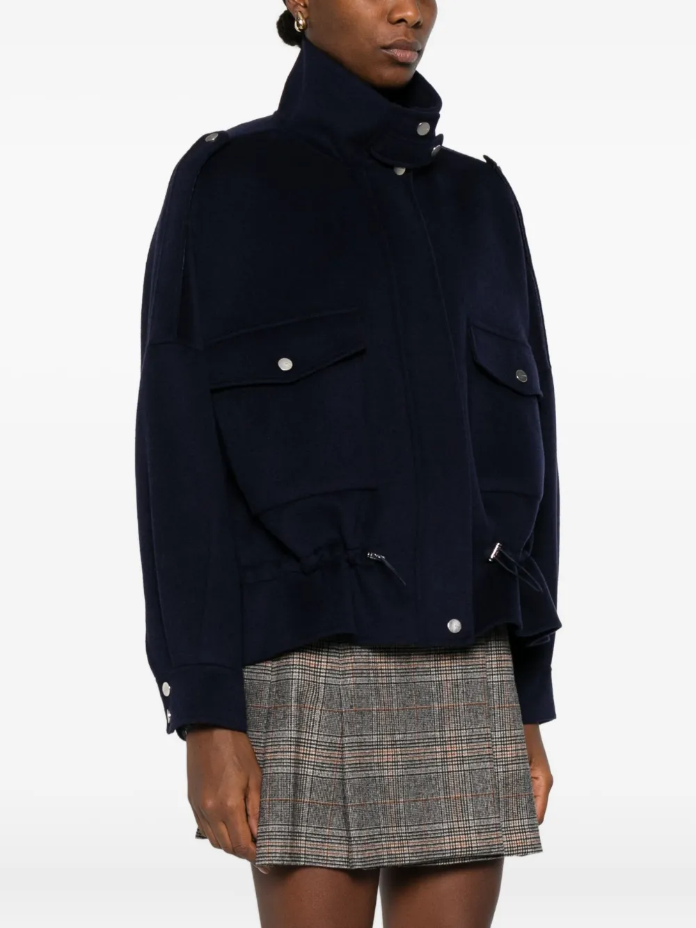 Pinko Flap-pocket Button-fastening Jacket In Black