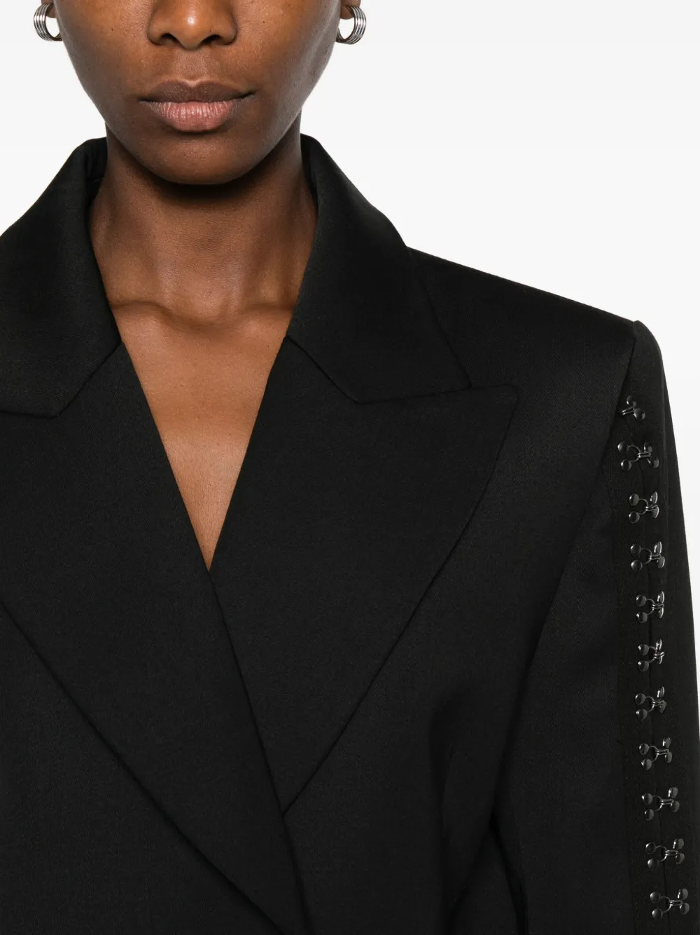 Nissa Embellished Double-breasted Jacket In Black