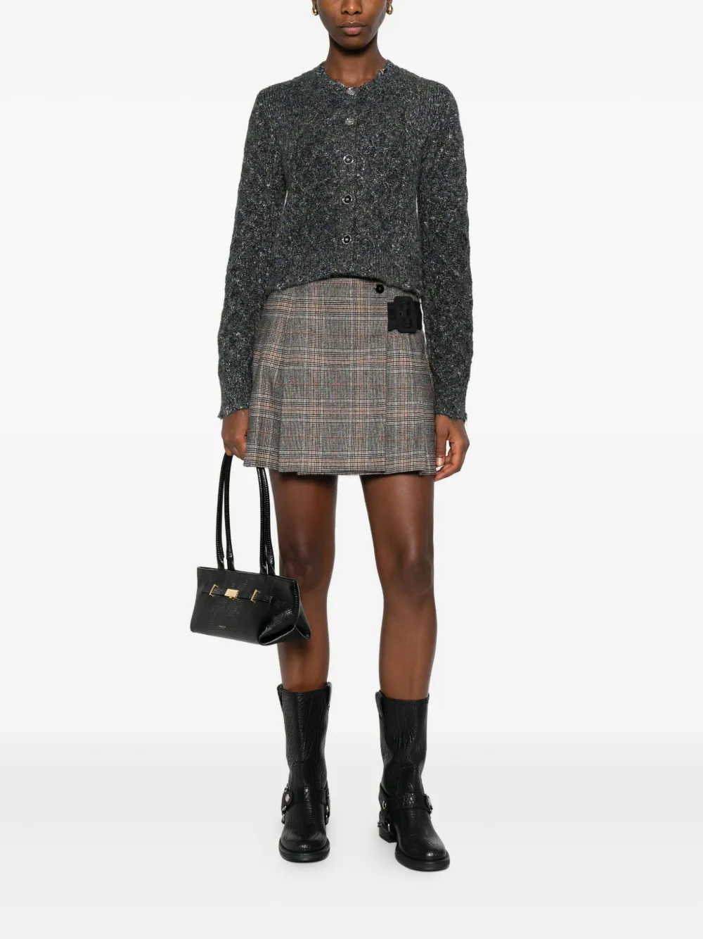 PINKO pleated check skirt - Grijs