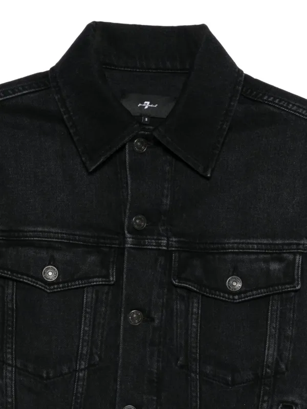 7 For All Mankind laser-cut Denim Jacket | Black | FARFETCH ZA