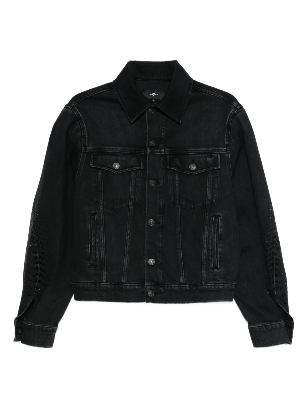 7 For All Mankind laser-cut denim jacket | Black | Image 1