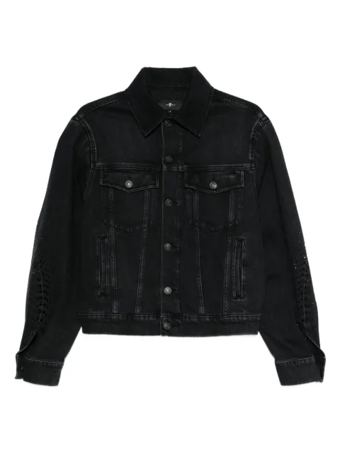 7 For All Mankind laser-cut denim jacket