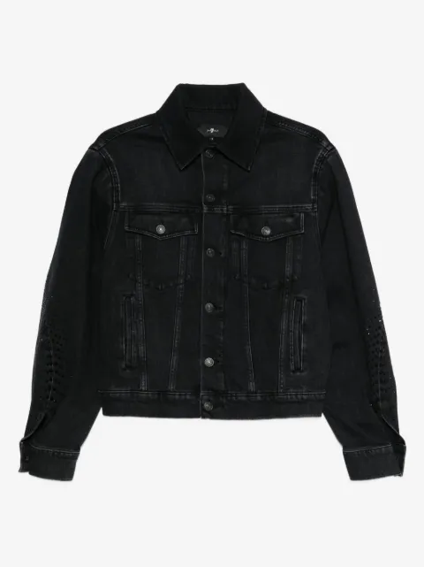 7 For All Mankind laser-cut denim jacket