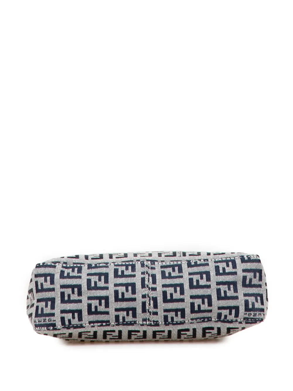Pre-owned Fendi 2000-2010 Zucchino Canvas Pochette Shoulder Bag In Gray