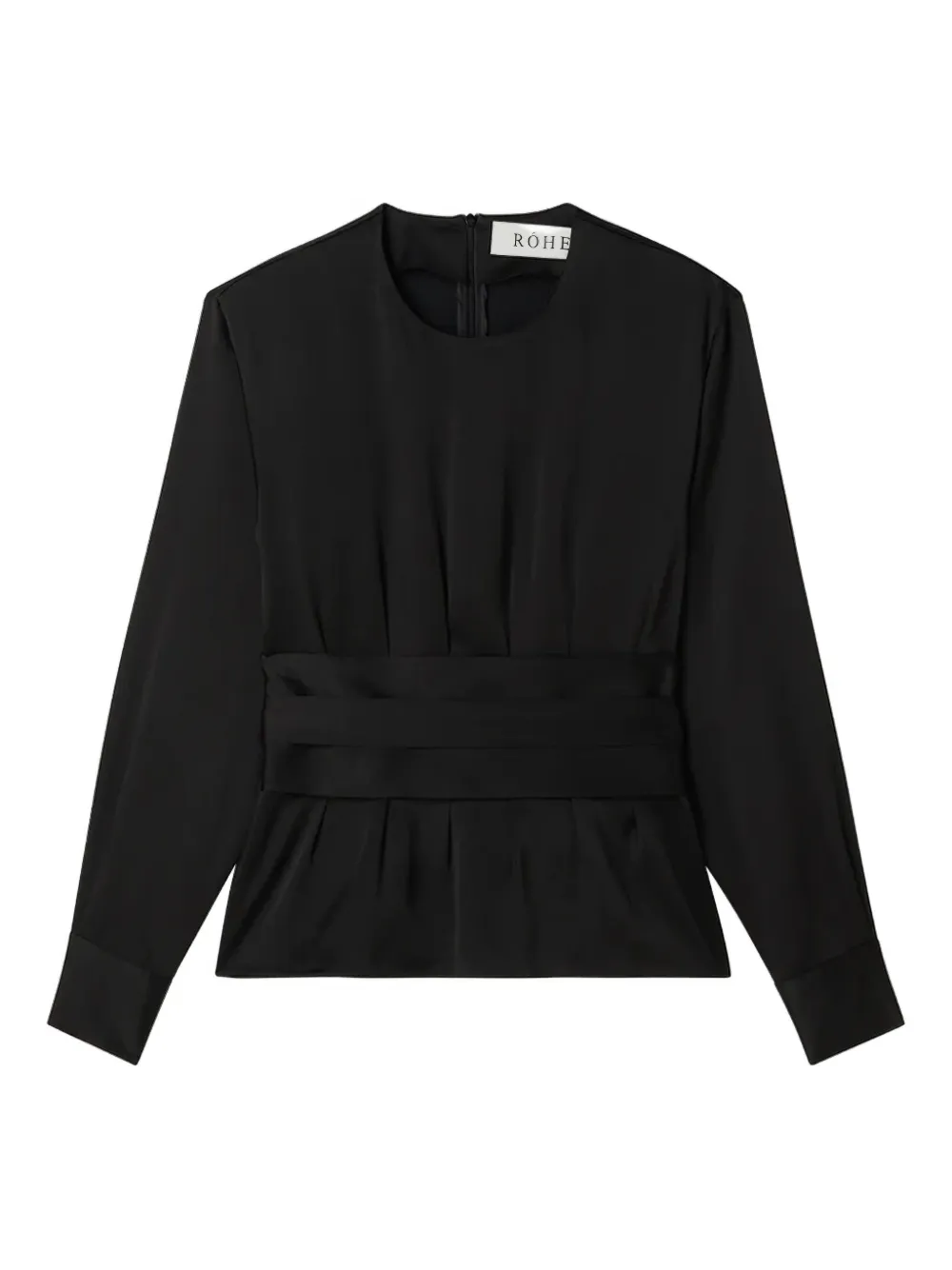 Róhe pleated belted top - 1 BLACK