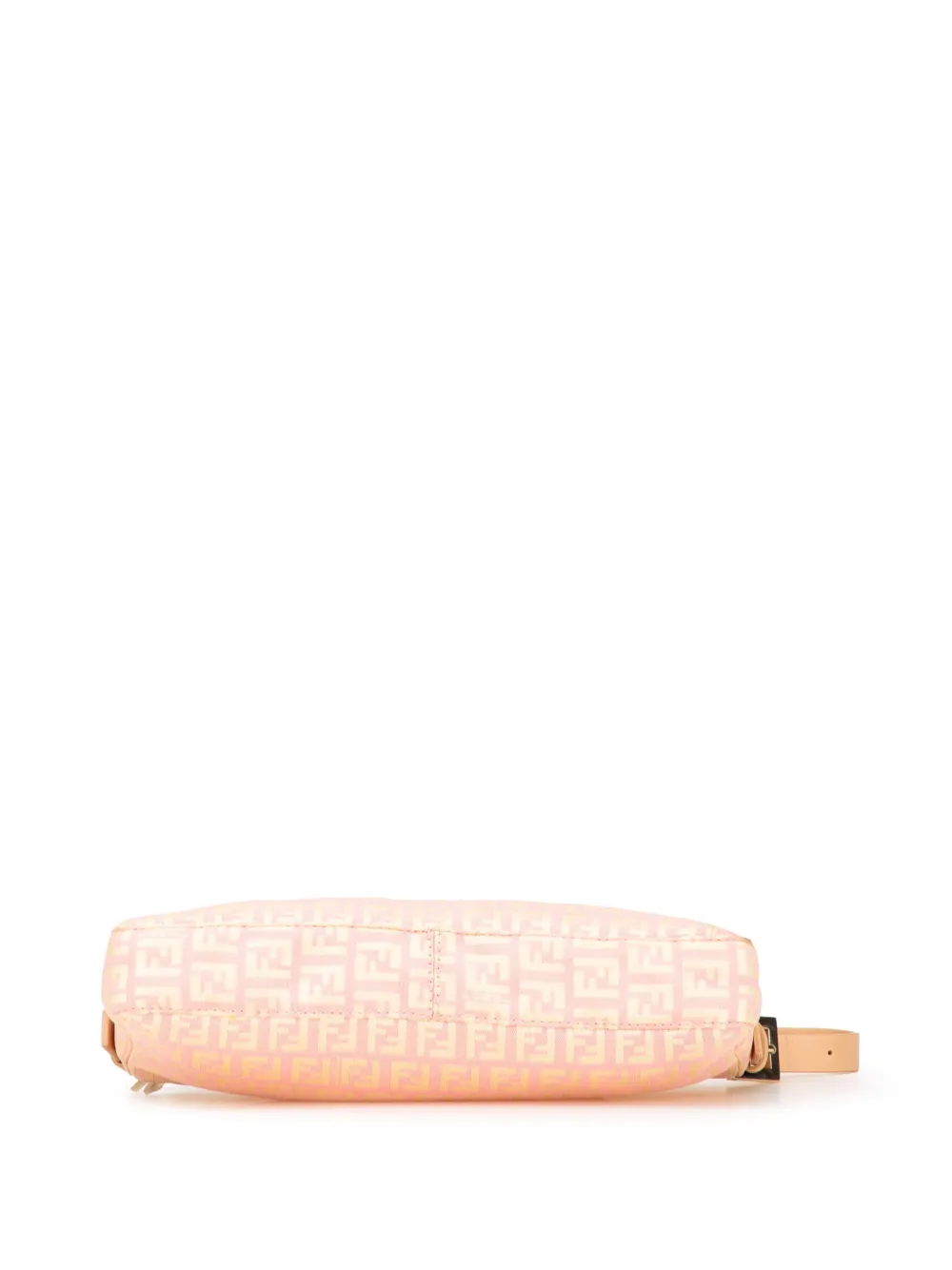 Pre-owned Fendi 2000-2010 Zucchino Canvas Pochette Shoulder Bag In Pink