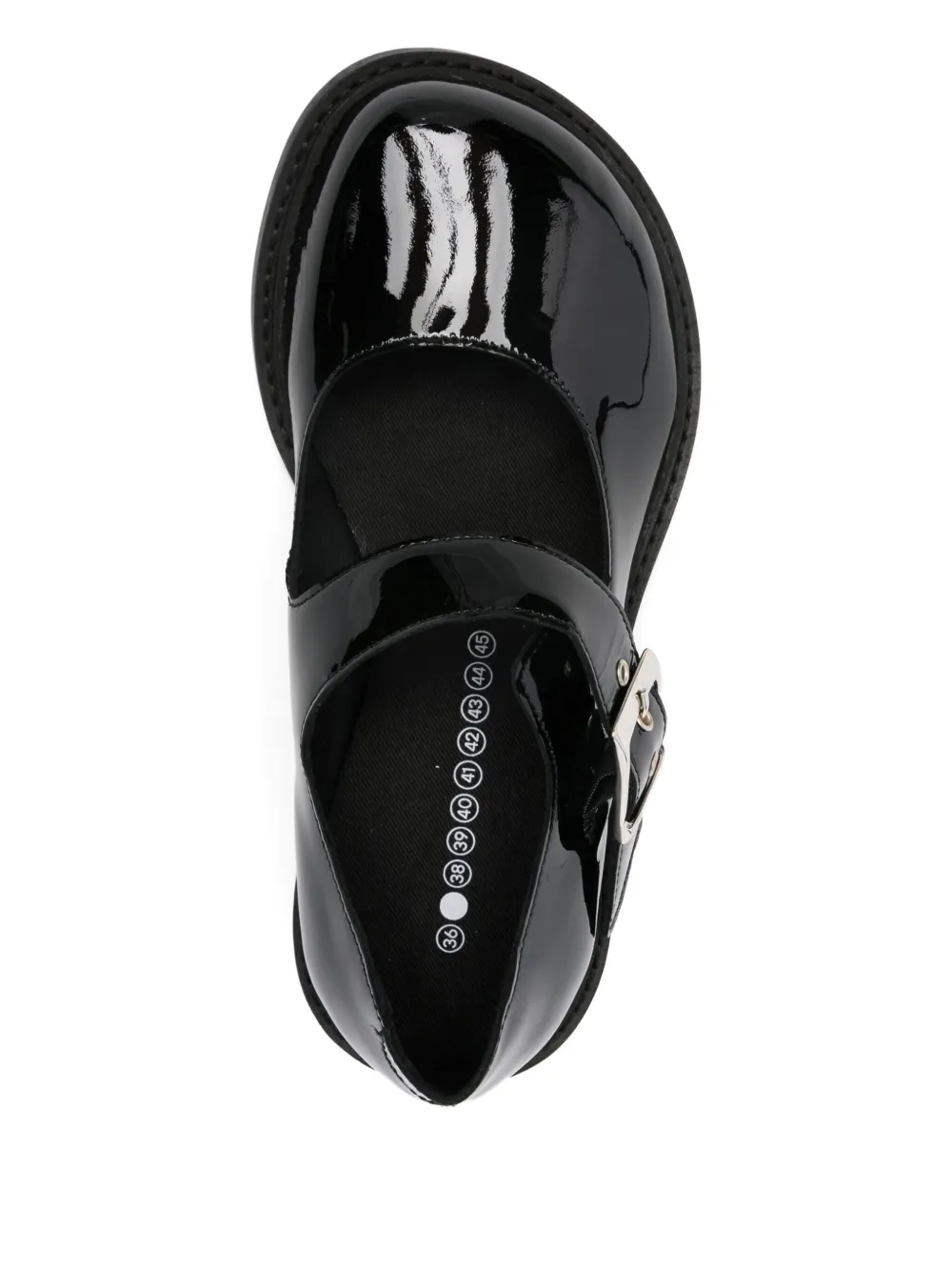 PHILEO Lakleren ballerina's met gesp Zwart