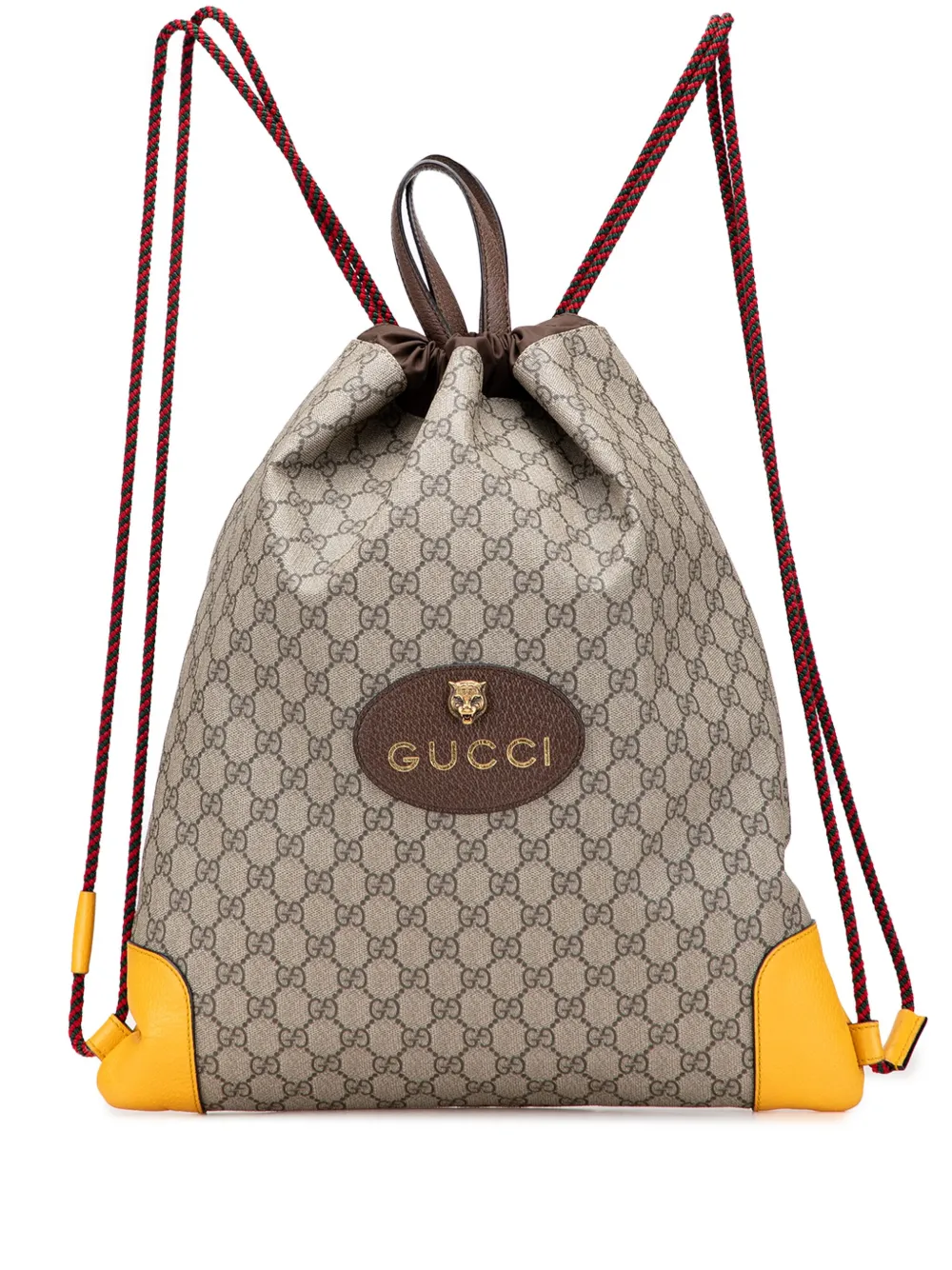 Pre-owned Gucci 2000-2015 Gg Supreme Animalier Backpack In Brown