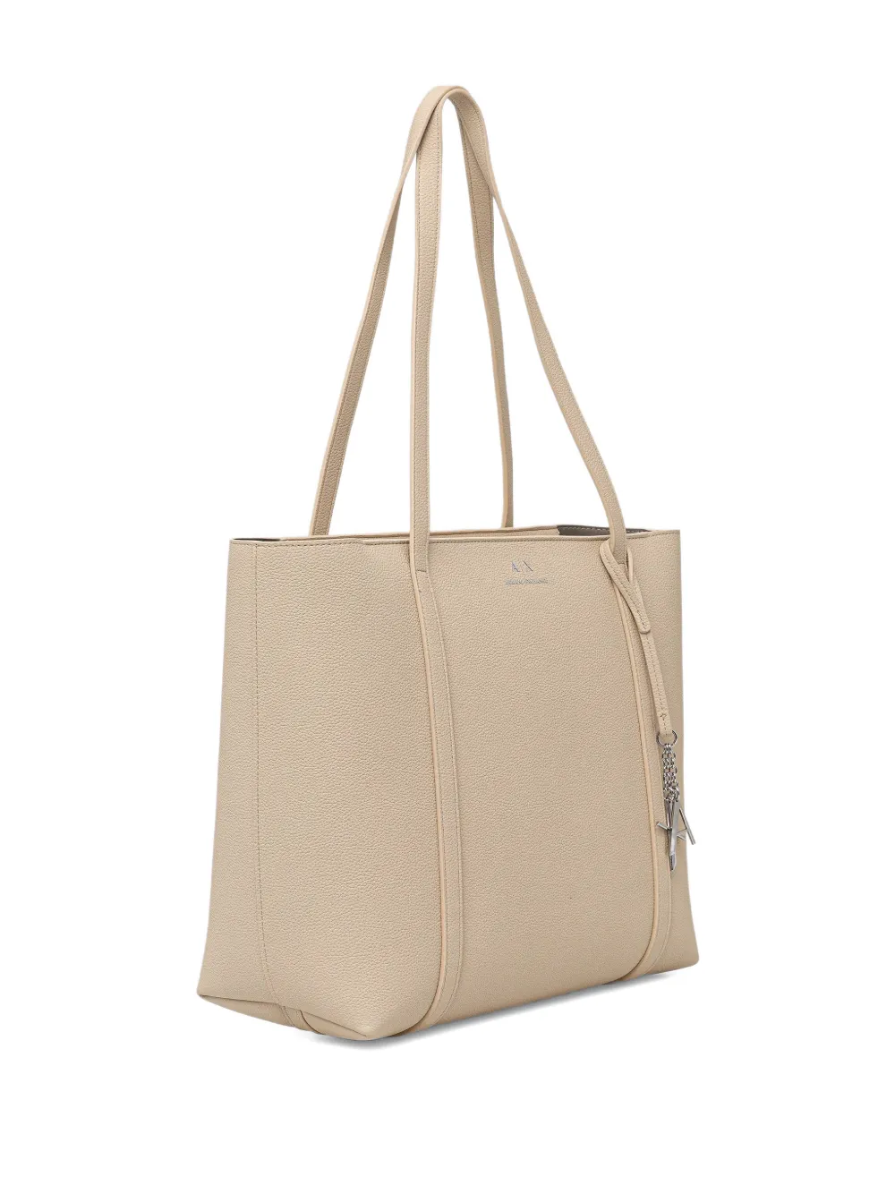 Armani Exchange logo-charm tote bag - Beige