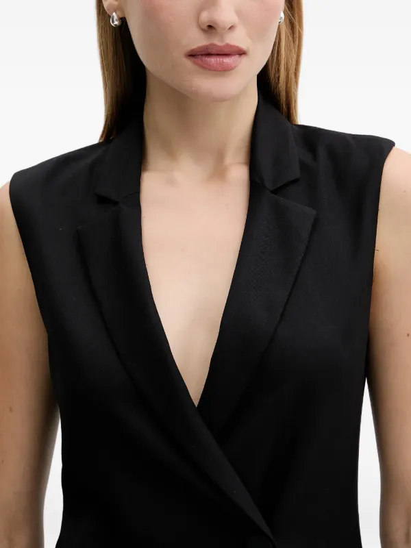 armani exchange black dress Armani Exchange V-neck Double-breasted Mini Dress