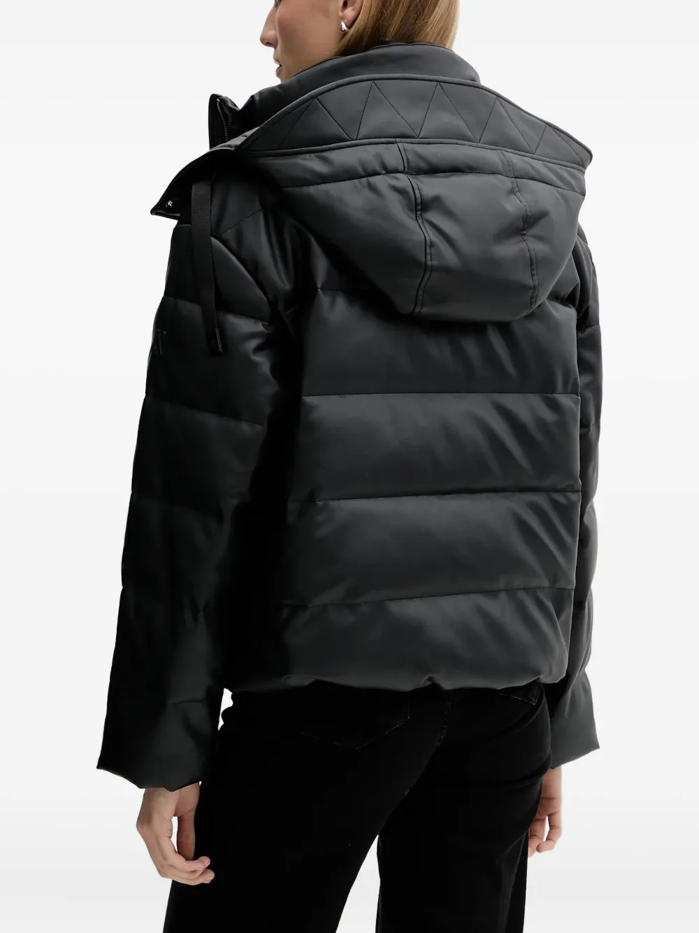 Armani Exchange Hooded Padded Jacket In Black