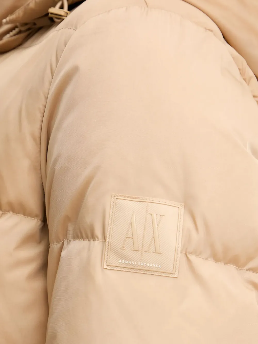 Armani Exchange Hooded Logo-patch Jacket In Orange
