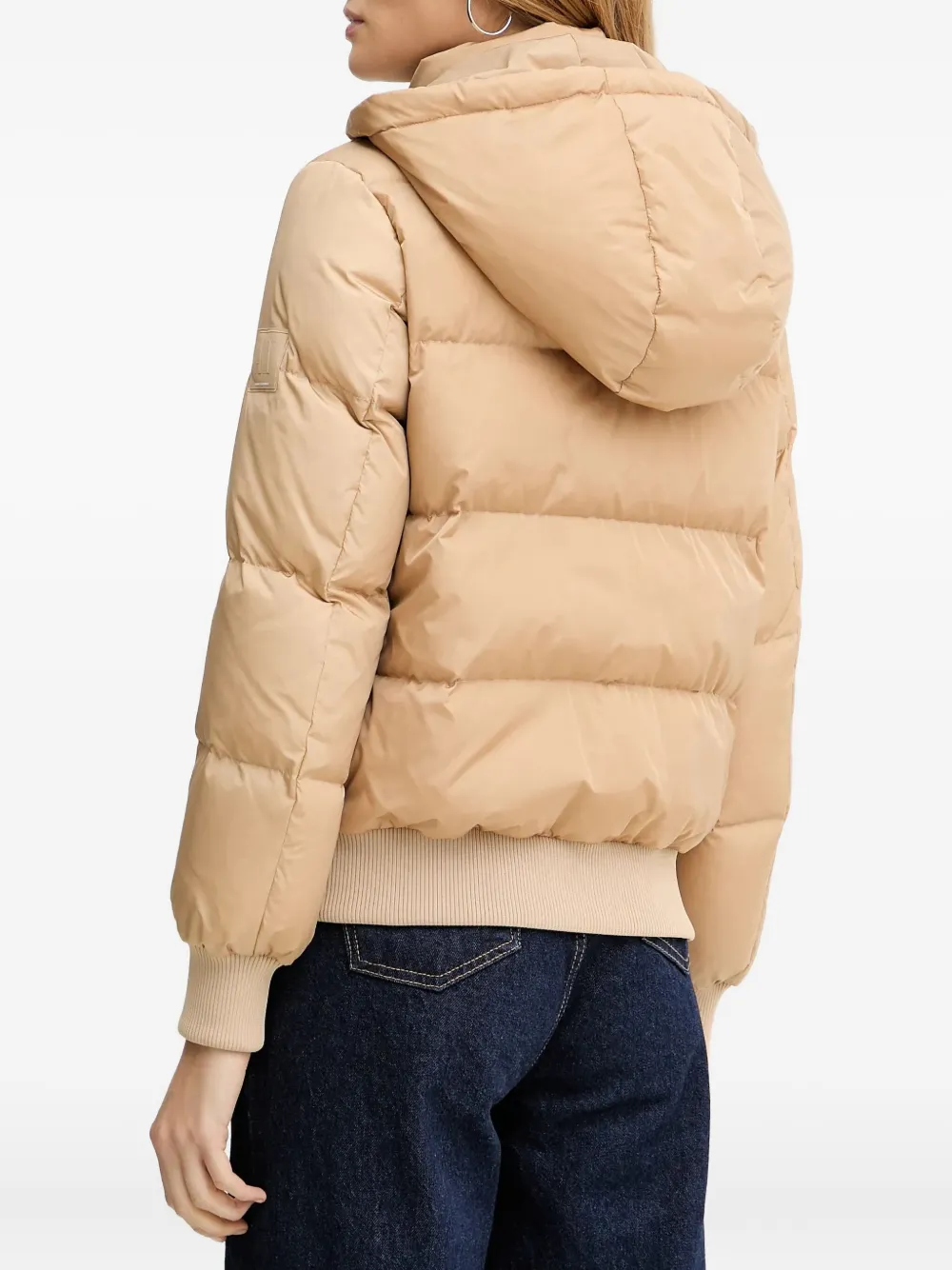 Armani Exchange Hooded Logo-patch Jacket In Orange
