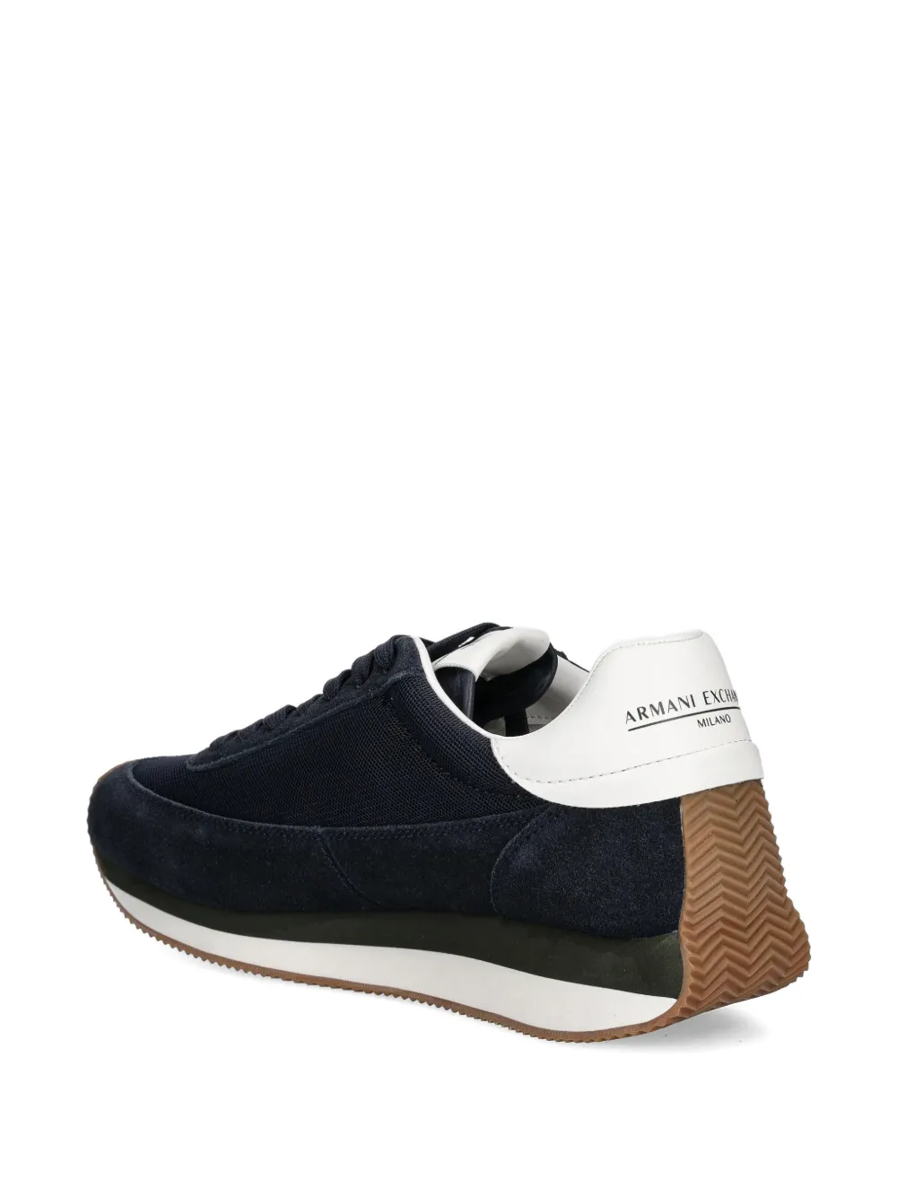 Armani Exchange lace-up logo-detail sneakers Blauw