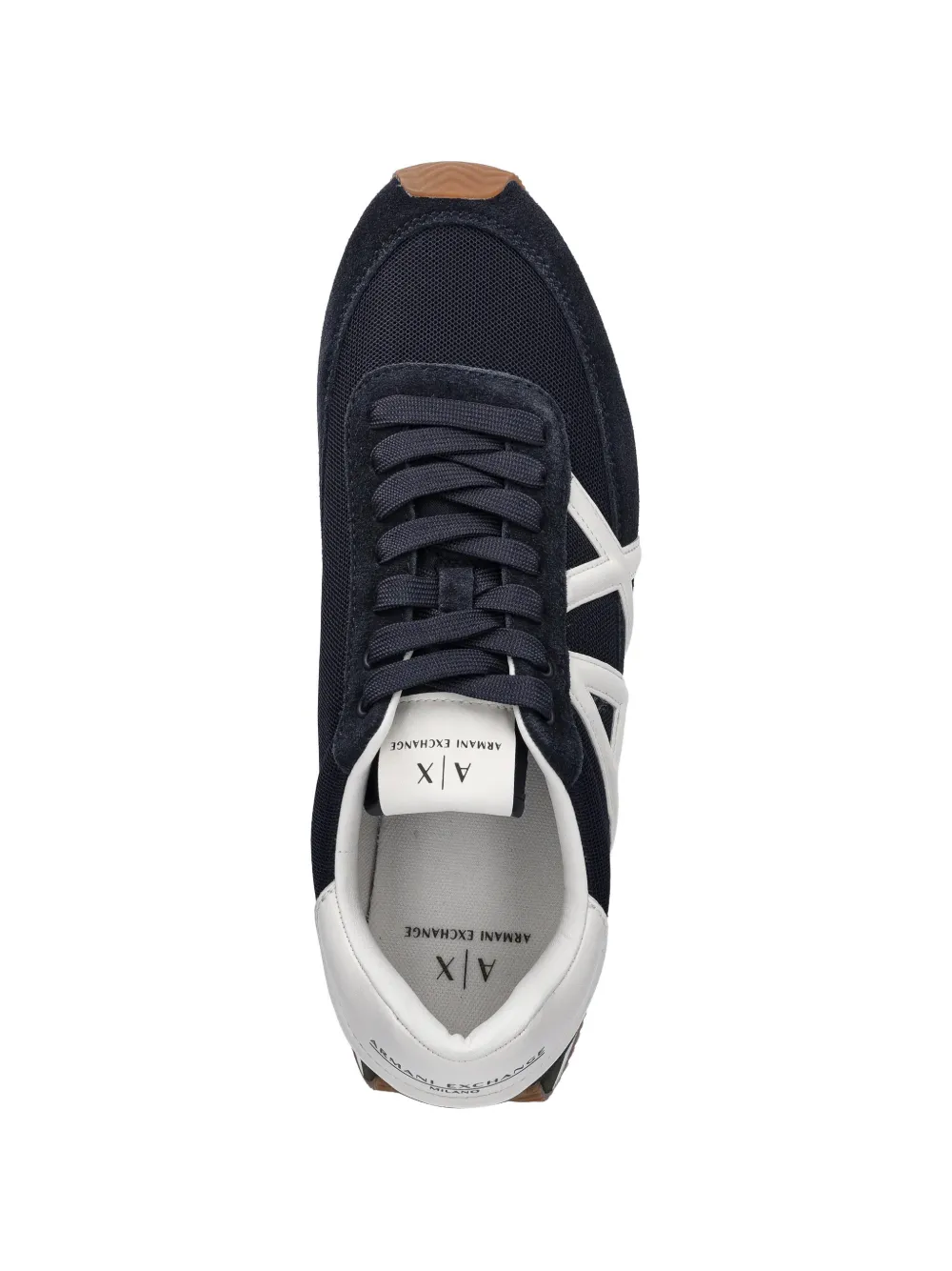 Armani Exchange lace-up logo-detail sneakers Blauw