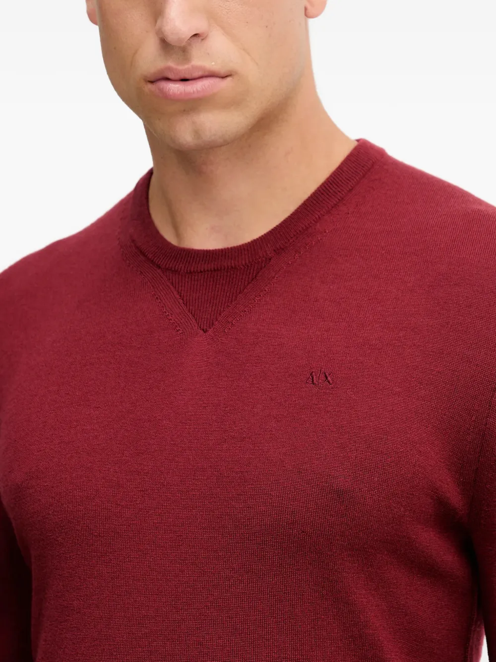 Armani Exchange Sweater met geborduurd logo Rood