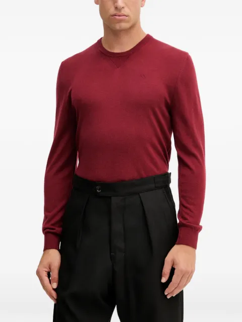 Armani Exchange logo-embroidered crew neck sweater