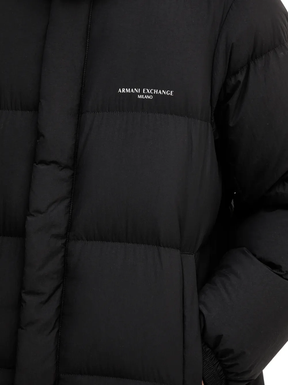 Armani Exchange Gewatteerde jas met capuchon Zwart