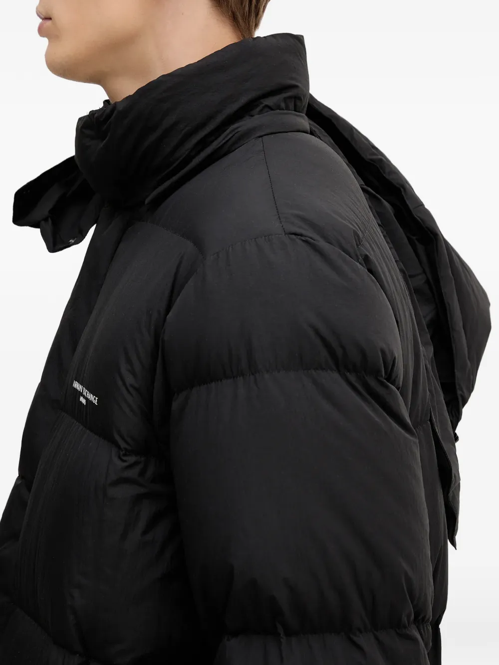 Armani Exchange Gewatteerde jas met capuchon Zwart