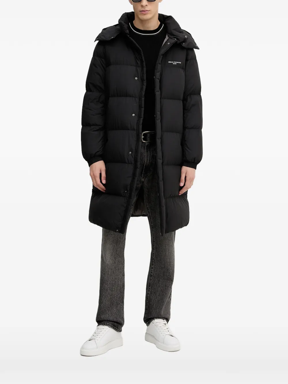 Armani Exchange hooded quilted coat - Nero