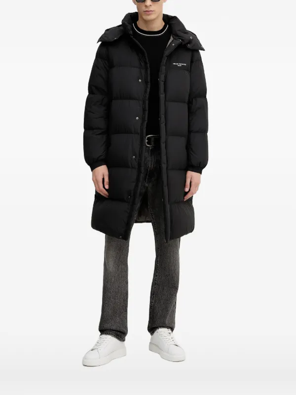 Armani Exchange フーデッド キルティングコート | ブラック | FARFETCH JP