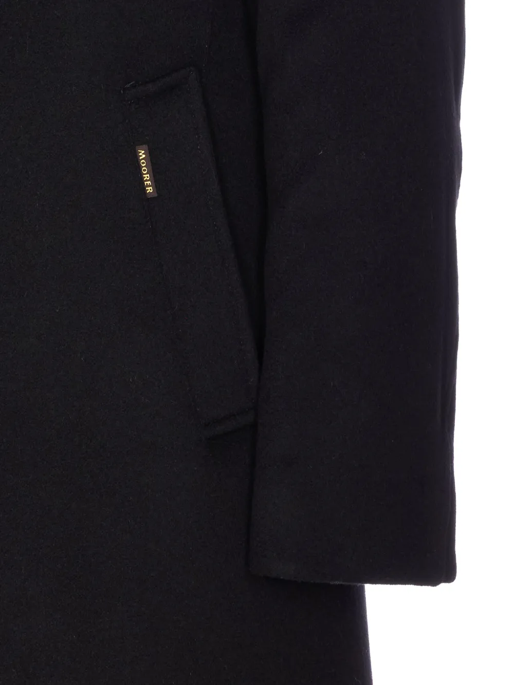 Moorer Jas met afwerking van bont en knopen Zwart