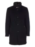 Moorer fur-trimmed buttoned coat - Black