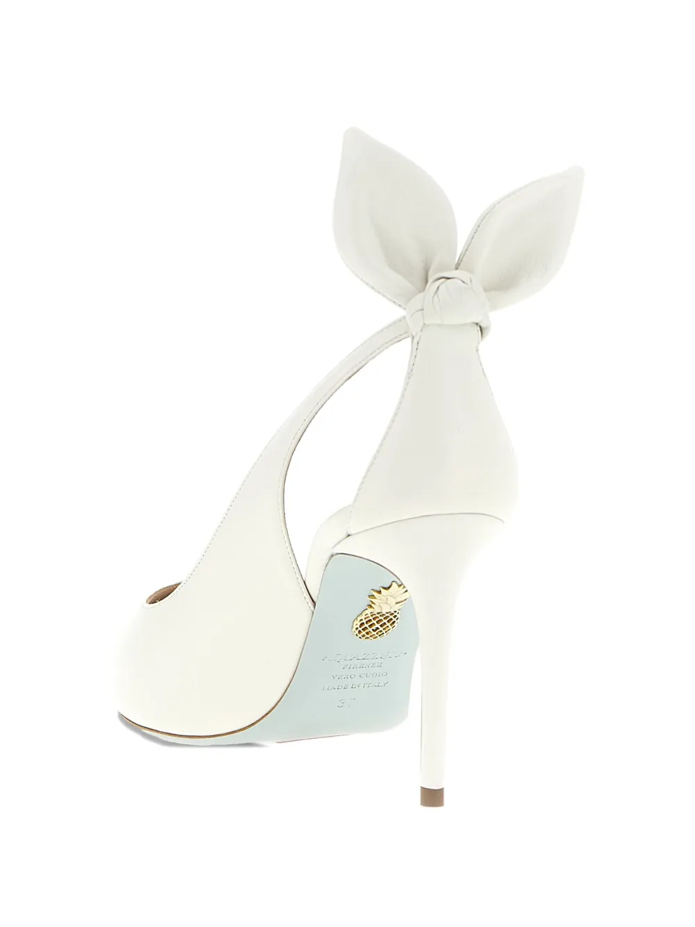 Aquazzura Bow Tie Pumps In White
