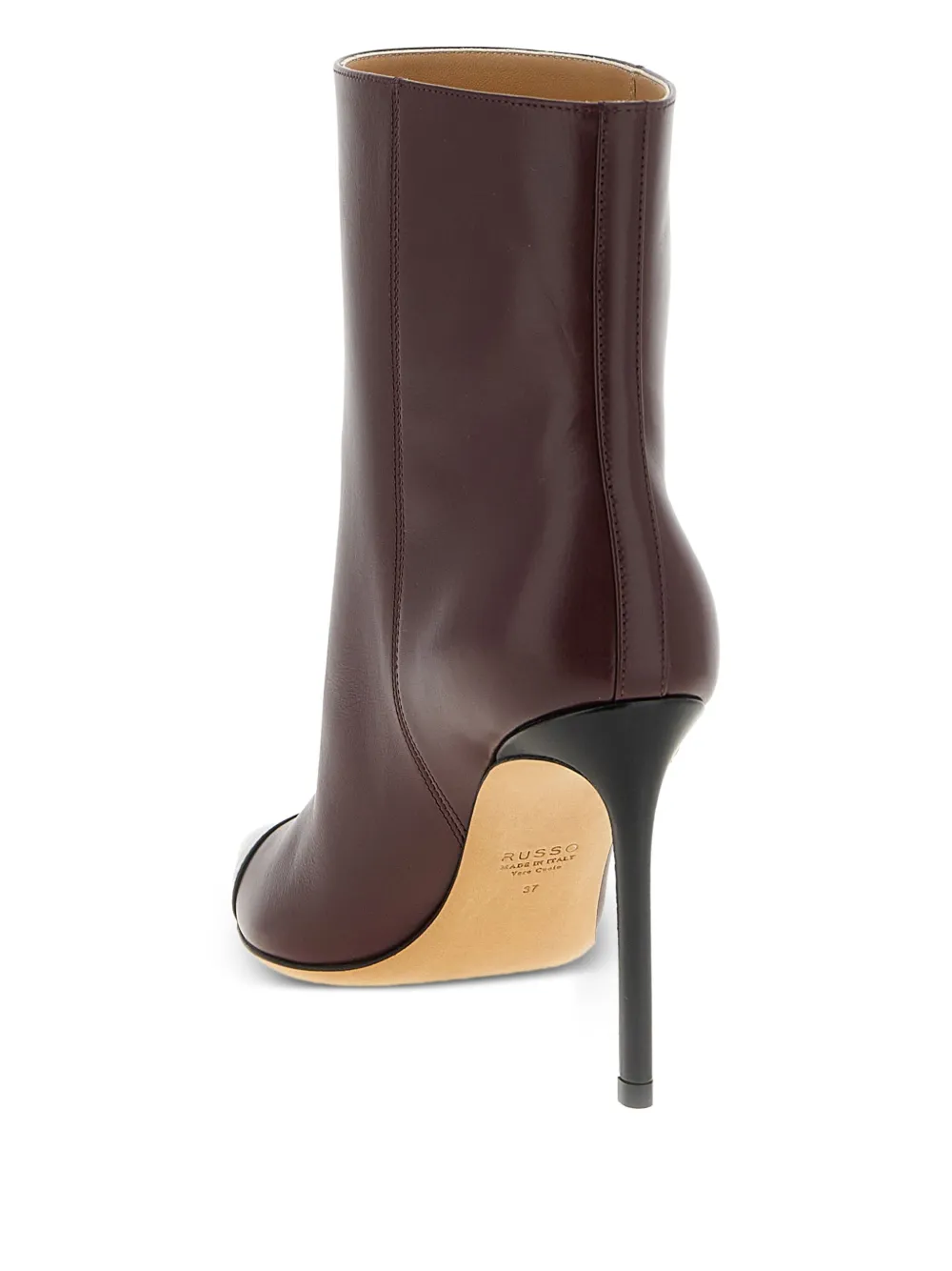 Francesco Russo 95mm contrasting-detail ankle boots Red
