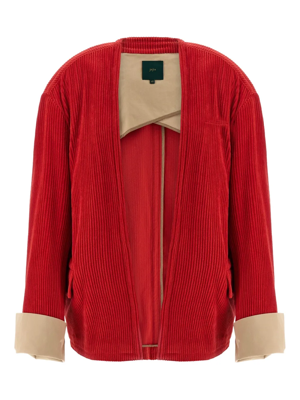 Jejia Corduroy Open-front Jacket In Red