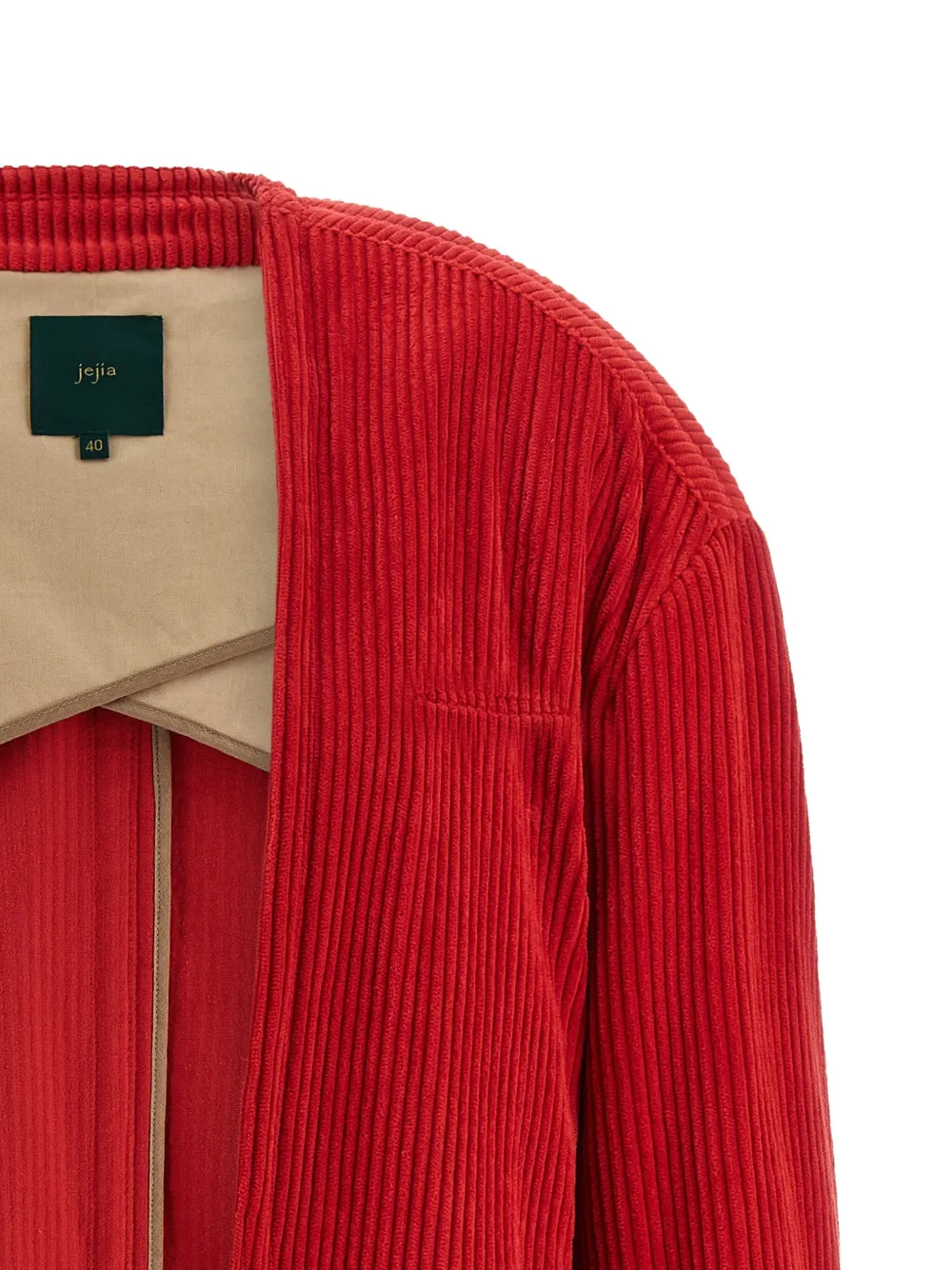 Jejia Corduroy Open-front Jacket In Red