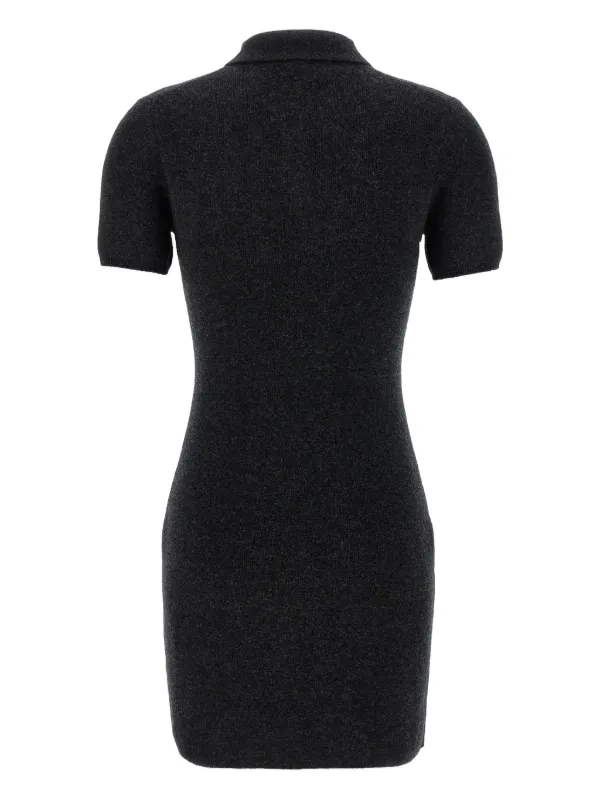 alexander wang dress grey Alexander Wang short-sleeve logo-embossed Dress | Grey