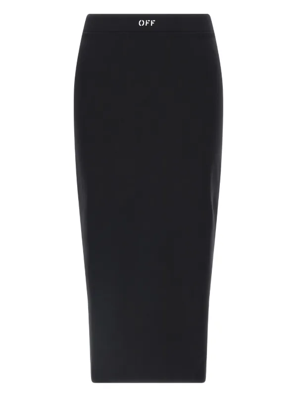 Off-White Logo-waistband Skirt in Black