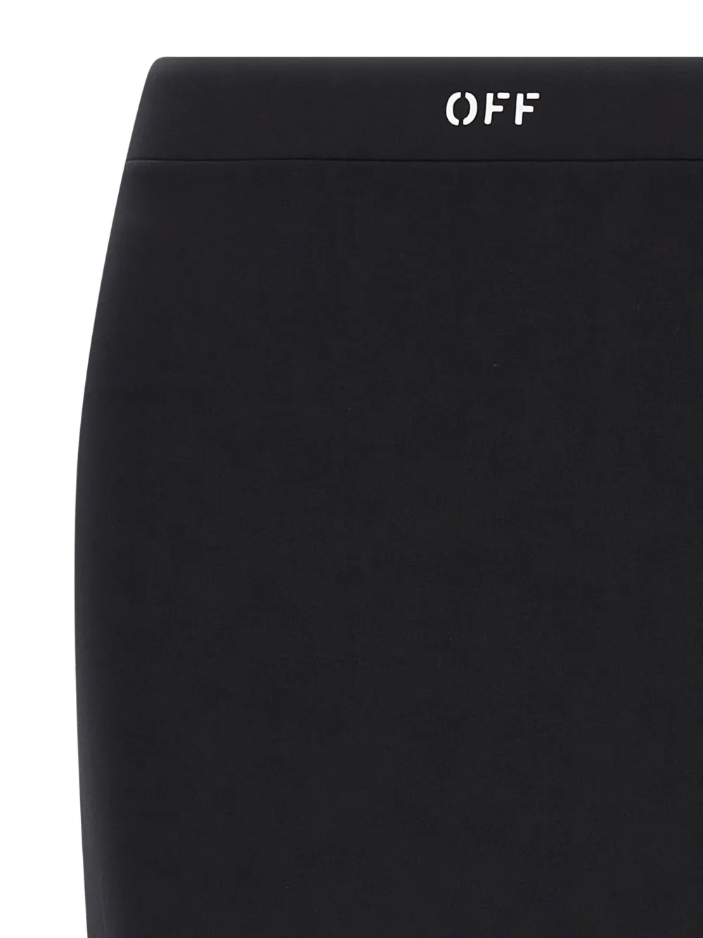 Off-white Fitted Midi Skirt In Stretch Technical Fabric With Front Logo Detail In Black