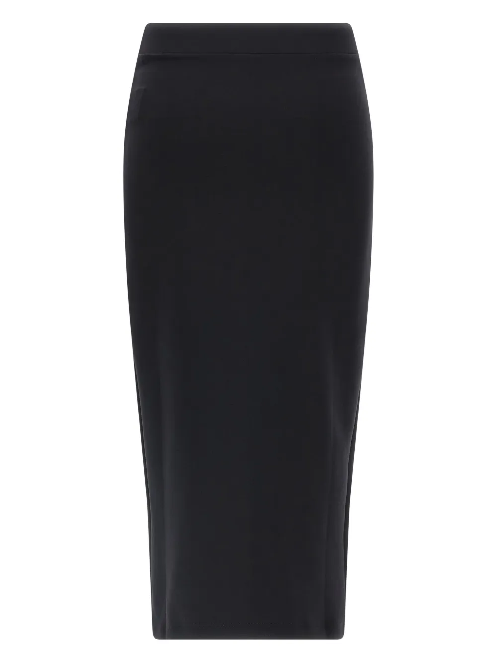 Off-white Fitted Midi Skirt In Stretch Technical Fabric With Front Logo Detail In Black