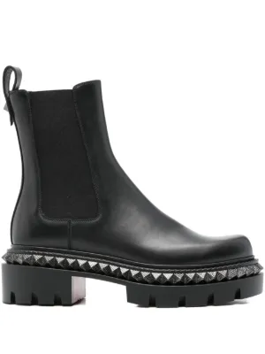 FENDI Domino レザー アンクルブーツ | ブラック | FARFETCH JP