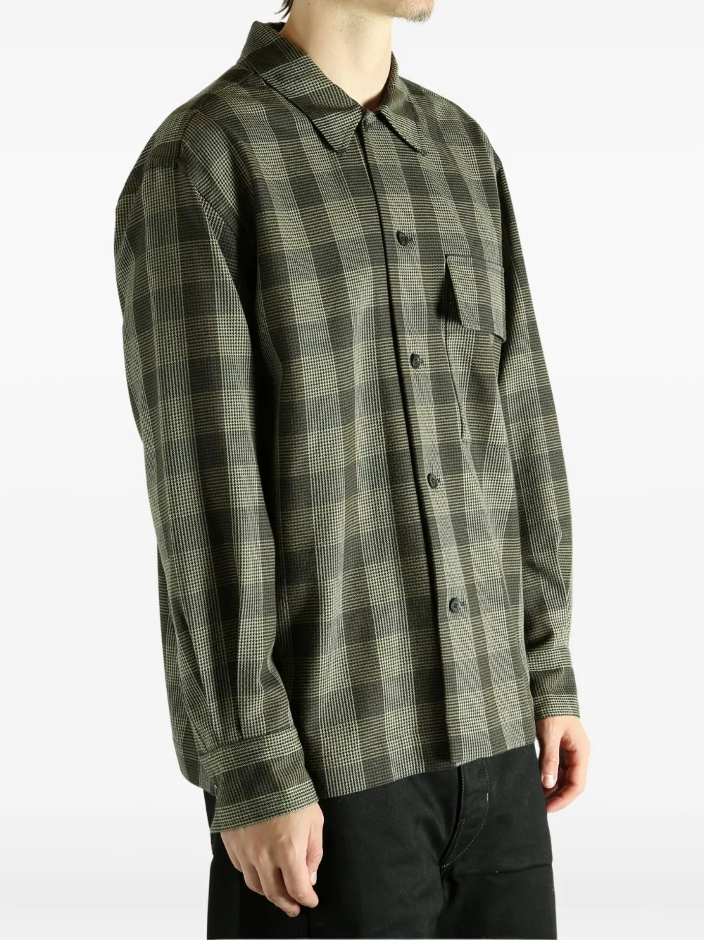 Margaret Howell Checked Overshirt In Black