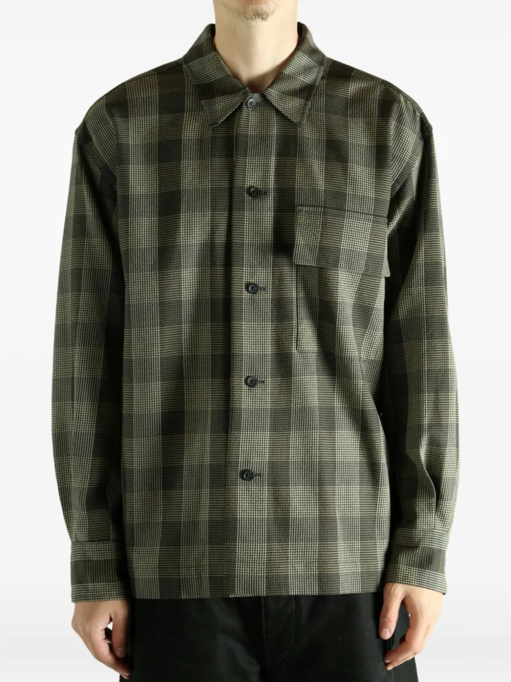 Margaret Howell Checked Overshirt In Black