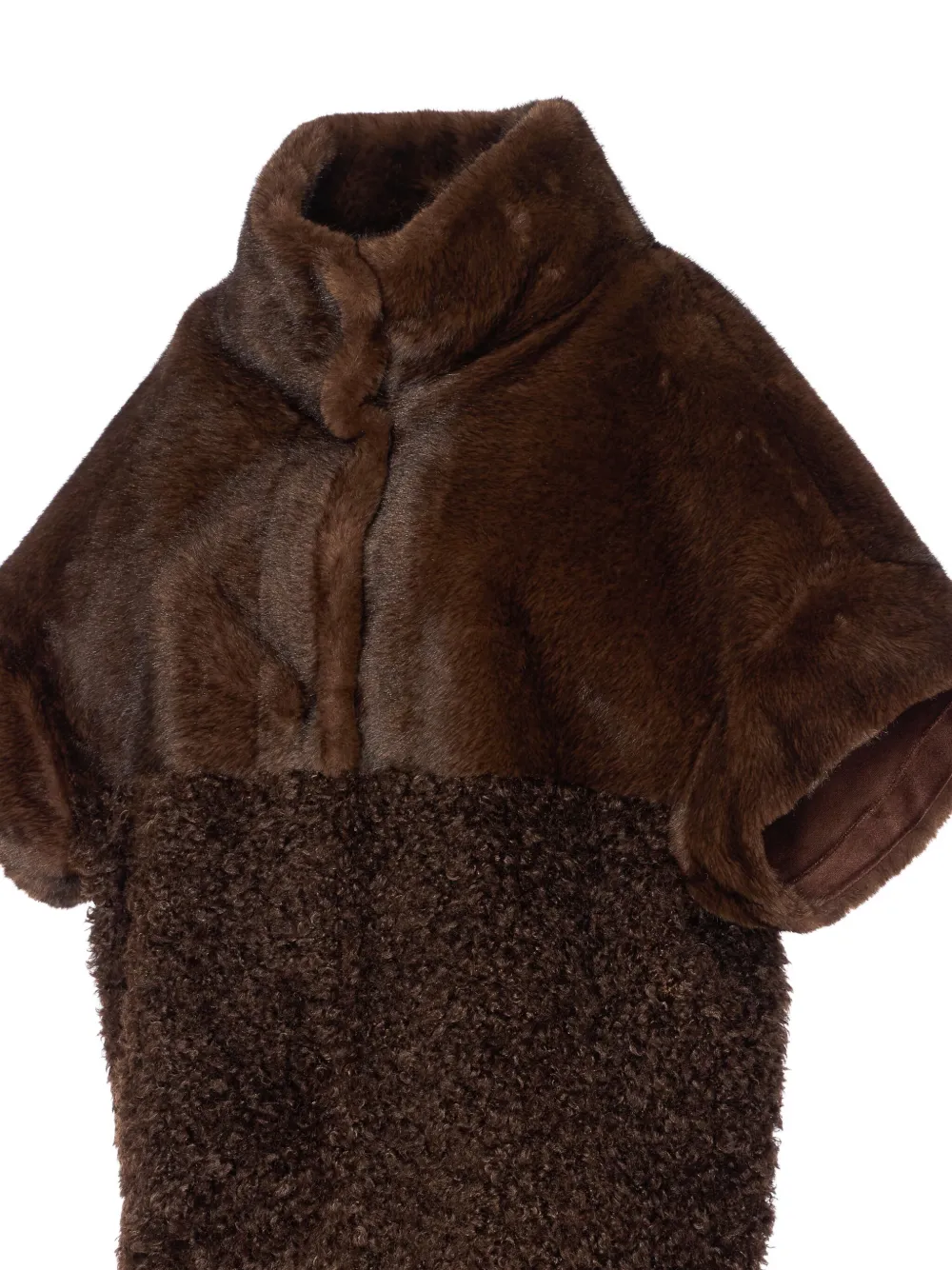 Bully Stand-collar Short-sleeve Coat In Brown