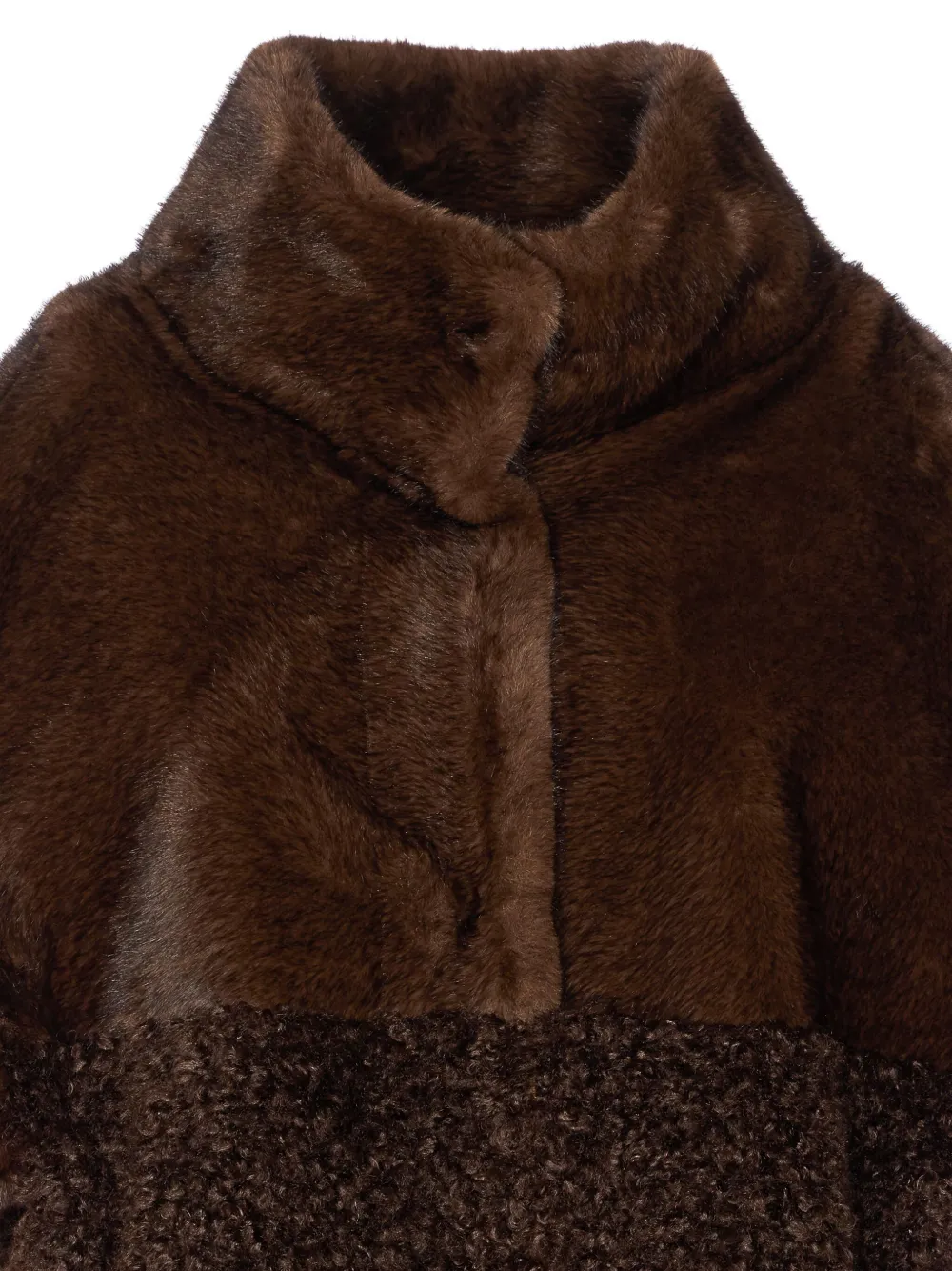 Bully Stand-collar Short-sleeve Coat In Brown