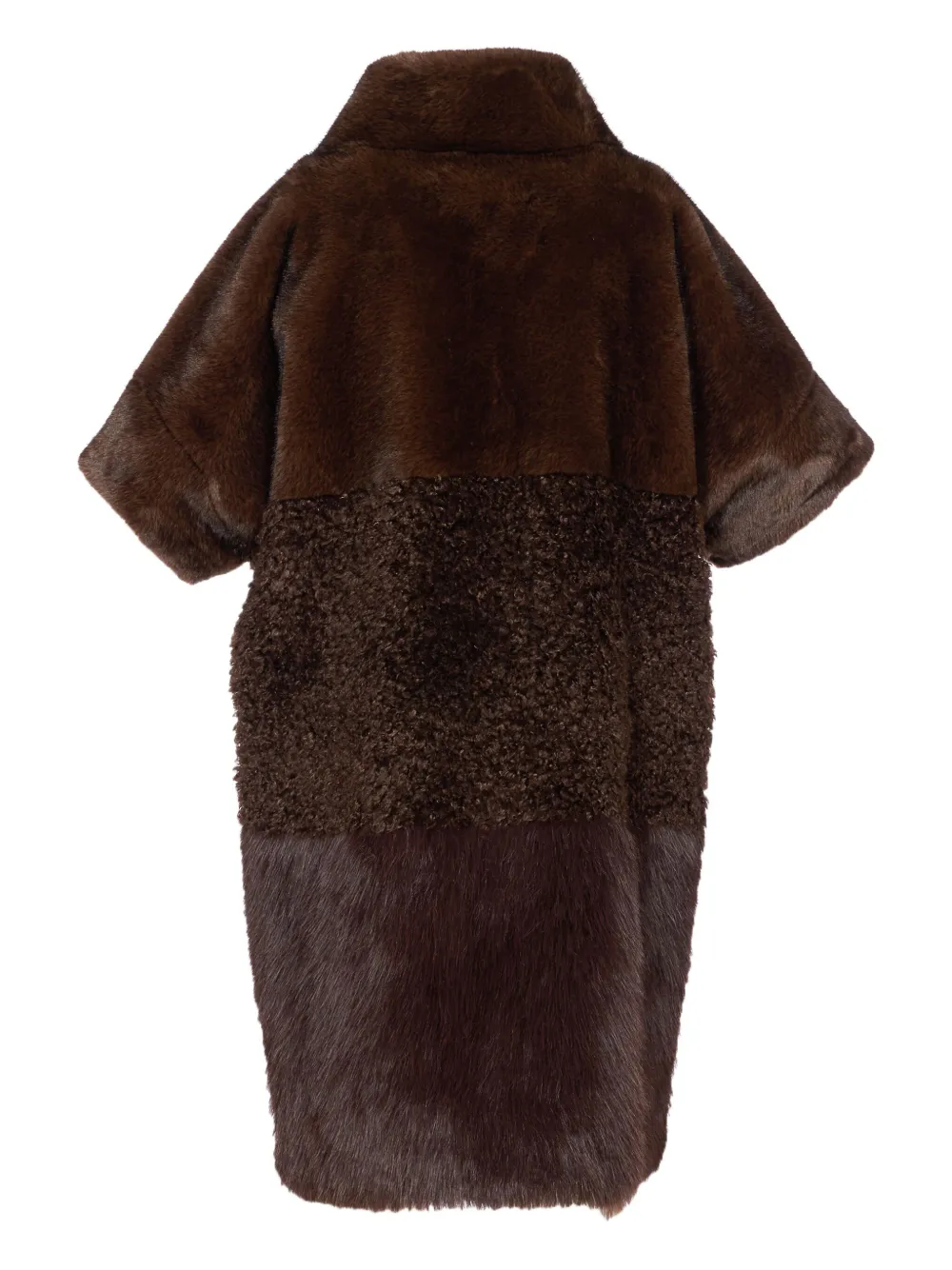 Bully Stand-collar Short-sleeve Coat In Brown