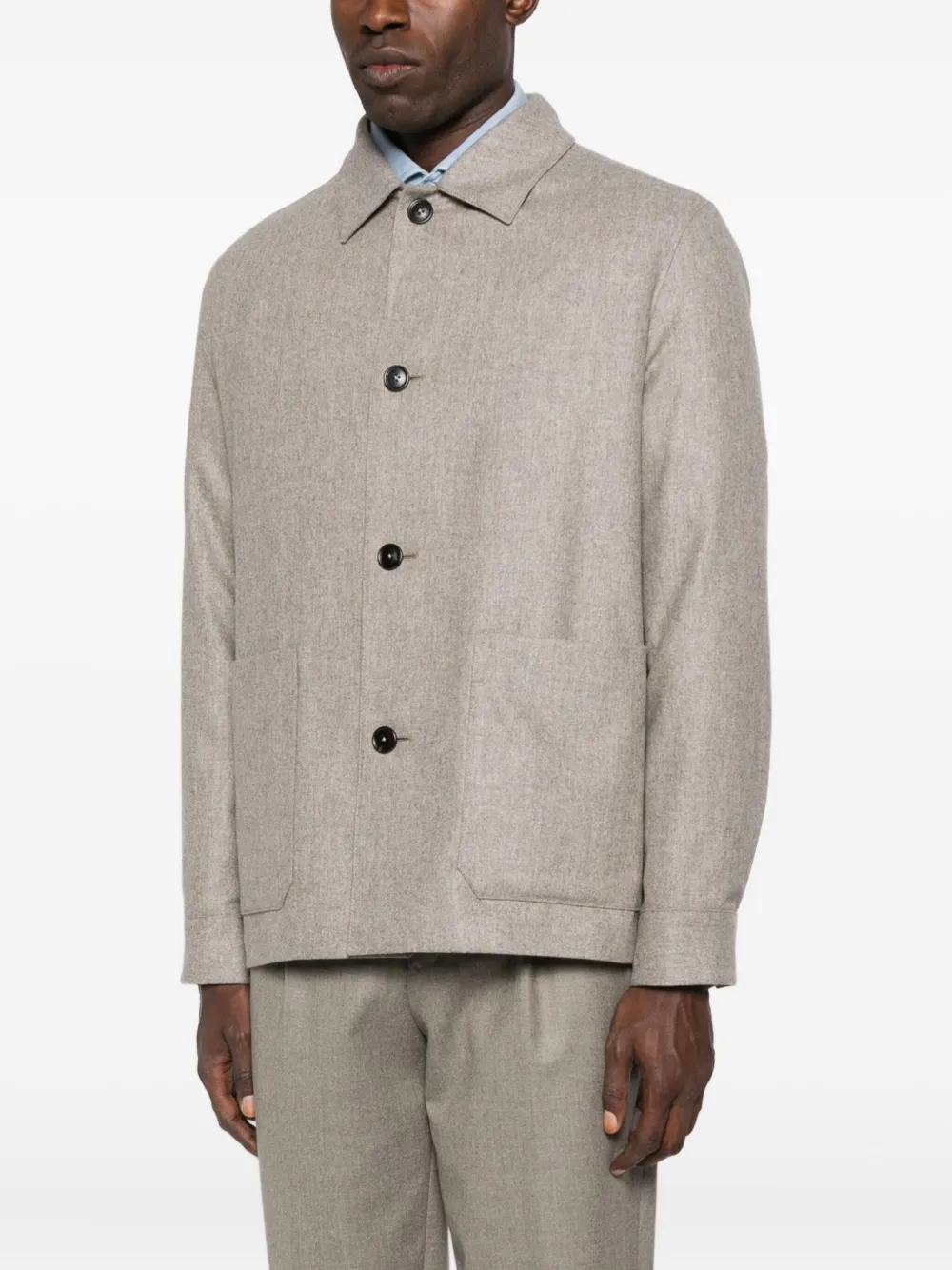 Zegna Jack met opgestikte zak en knopen Grijs