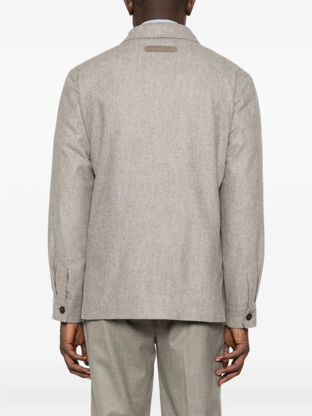 Zegna Jack met opgestikte zak en knopen Grijs