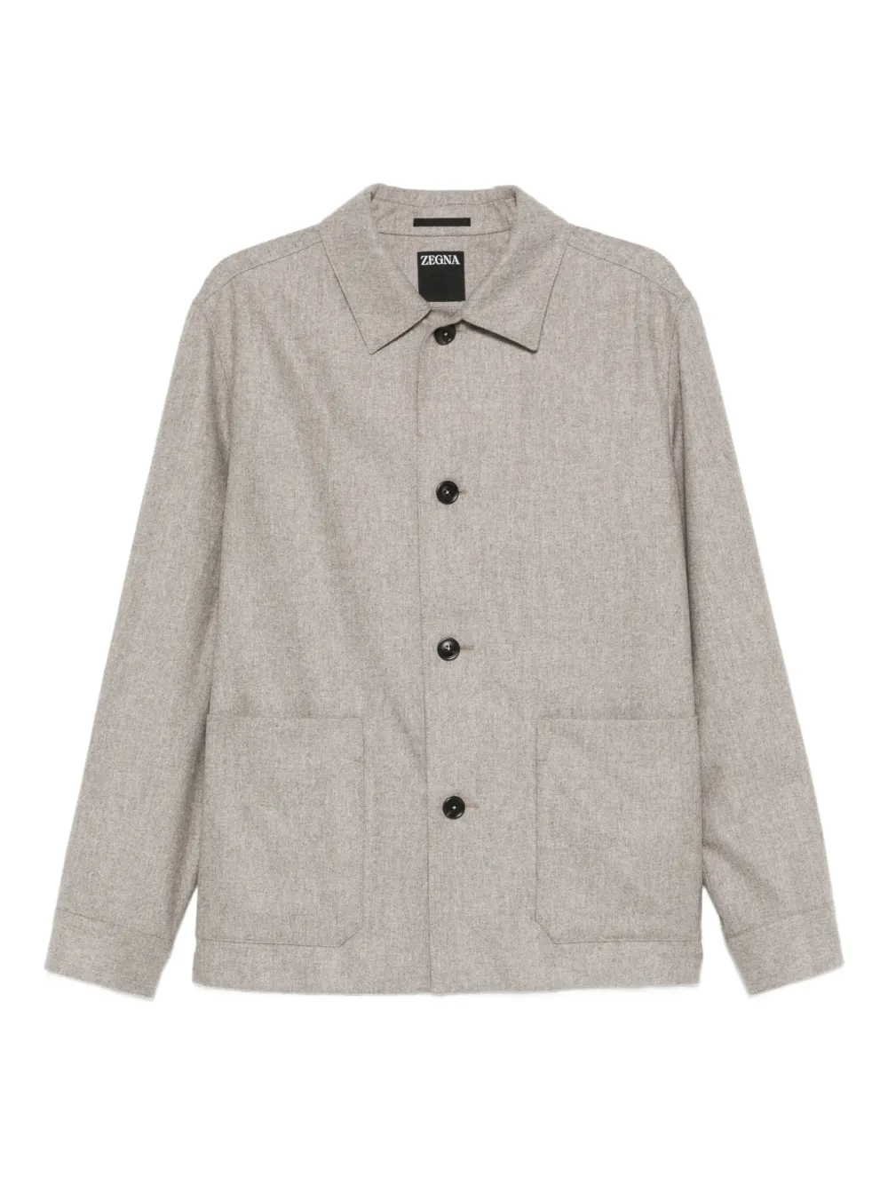 Zegna patch-pocket button-front jacket | Grey | Image 1